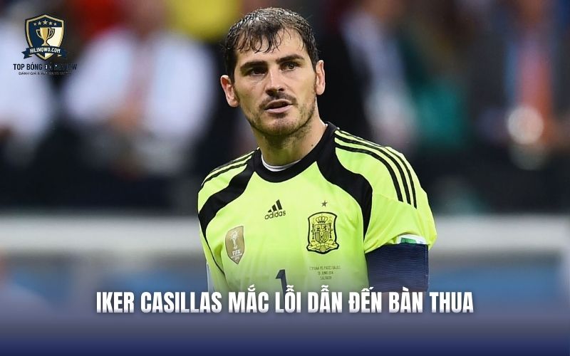 Iker Casillas mắc lỗi dẫn đến bàn thua tạo nên đội hình tệ nhất World Cup 2014